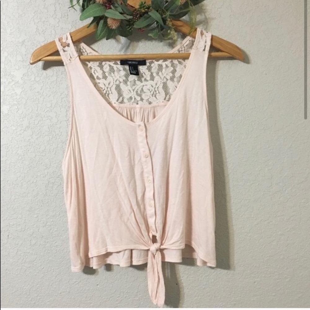 Lace and Tie Crop Top
